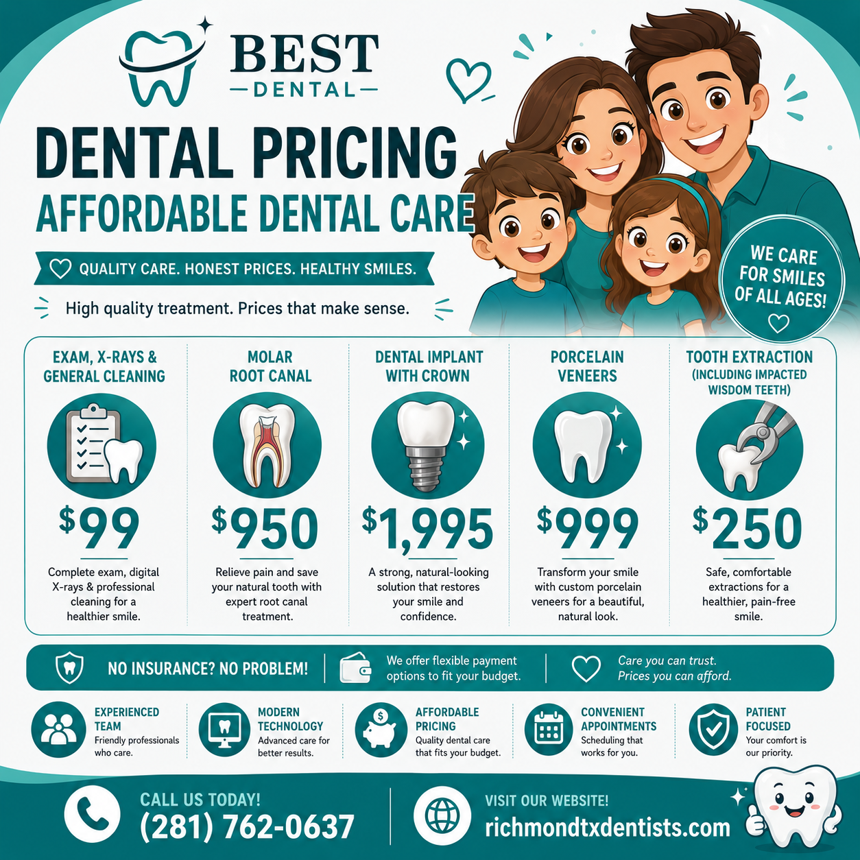 Transparent dental pricing at Best Dental Richmond TX