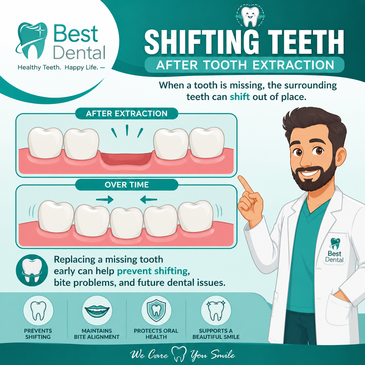 Tooth Shifting After Tooth Extraction – A Complete Guide